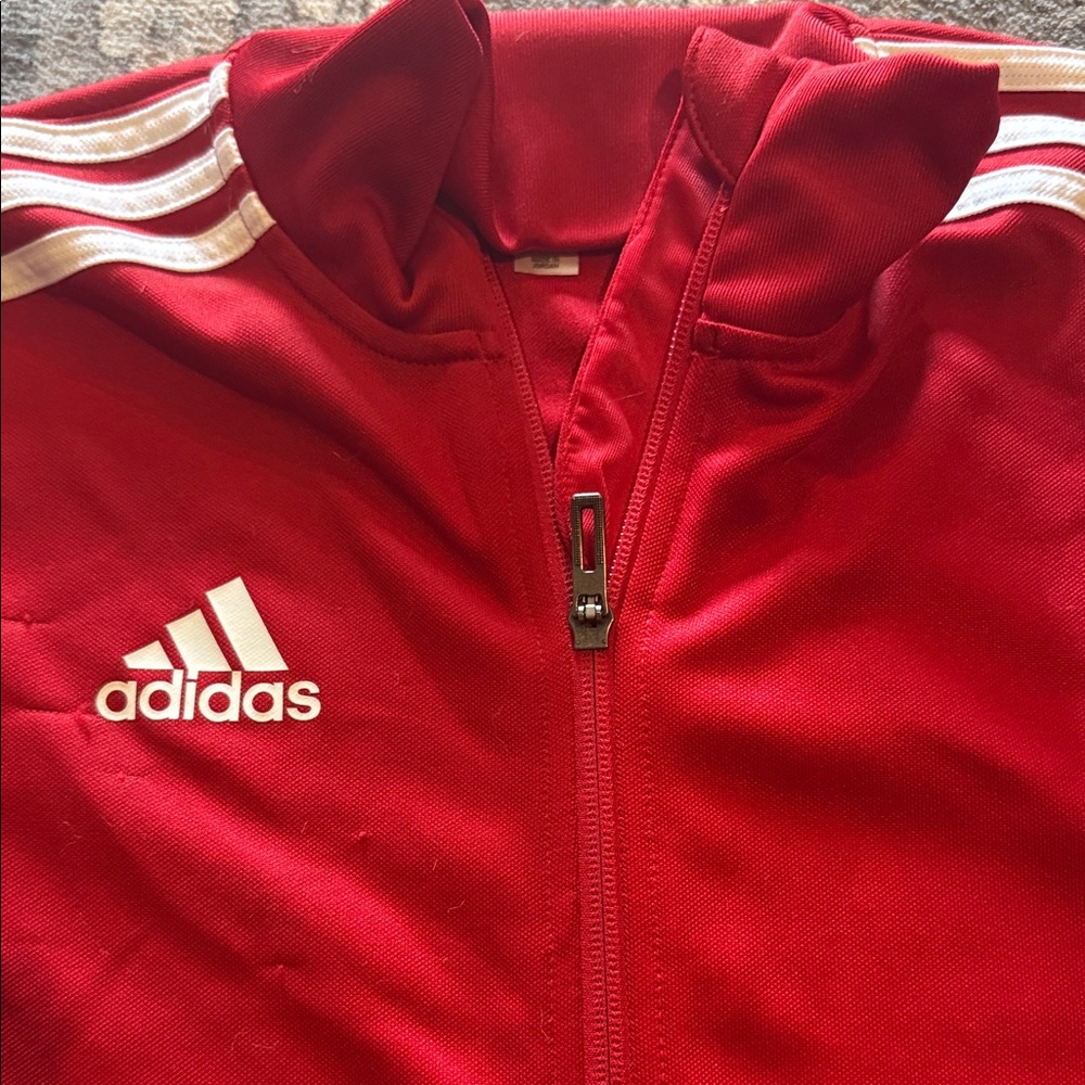 Adidas Scarlet Red Zip-Up Jacket - Picture 2 of 4